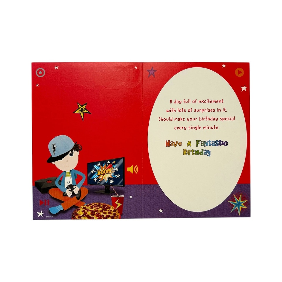 image 1 of Age 12 Male Juvenile Trendy Pops Boy Playing Game Design Birthday Card