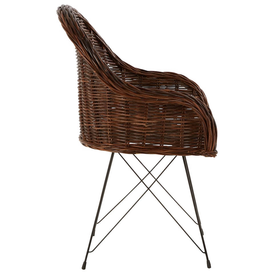 image 1 of Interiors by Premier Natural Croco Rattan Chair, Easy to Clean Outdoor Chair, Arm & Backrest Rattan Armchair, Eco-friendly Chair