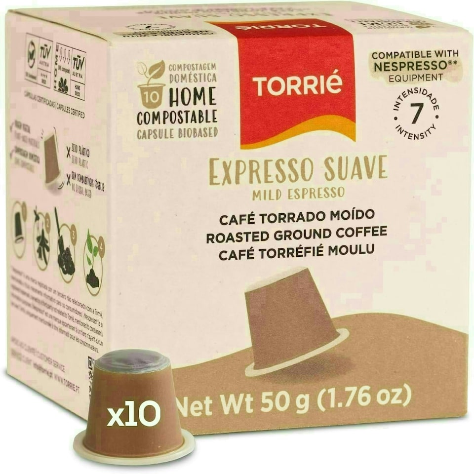 image 1 of Home Compostable - Mild Taste Nespresso ® Compatible Biodegradable Coffee Capsules (10 Pods)