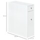 image 5 of HOMCOM Bathroom Slim Floor Cabinet Narrow Wooden Storage Home Bath Toilet Cupboard Organiser Unit with Drawers White