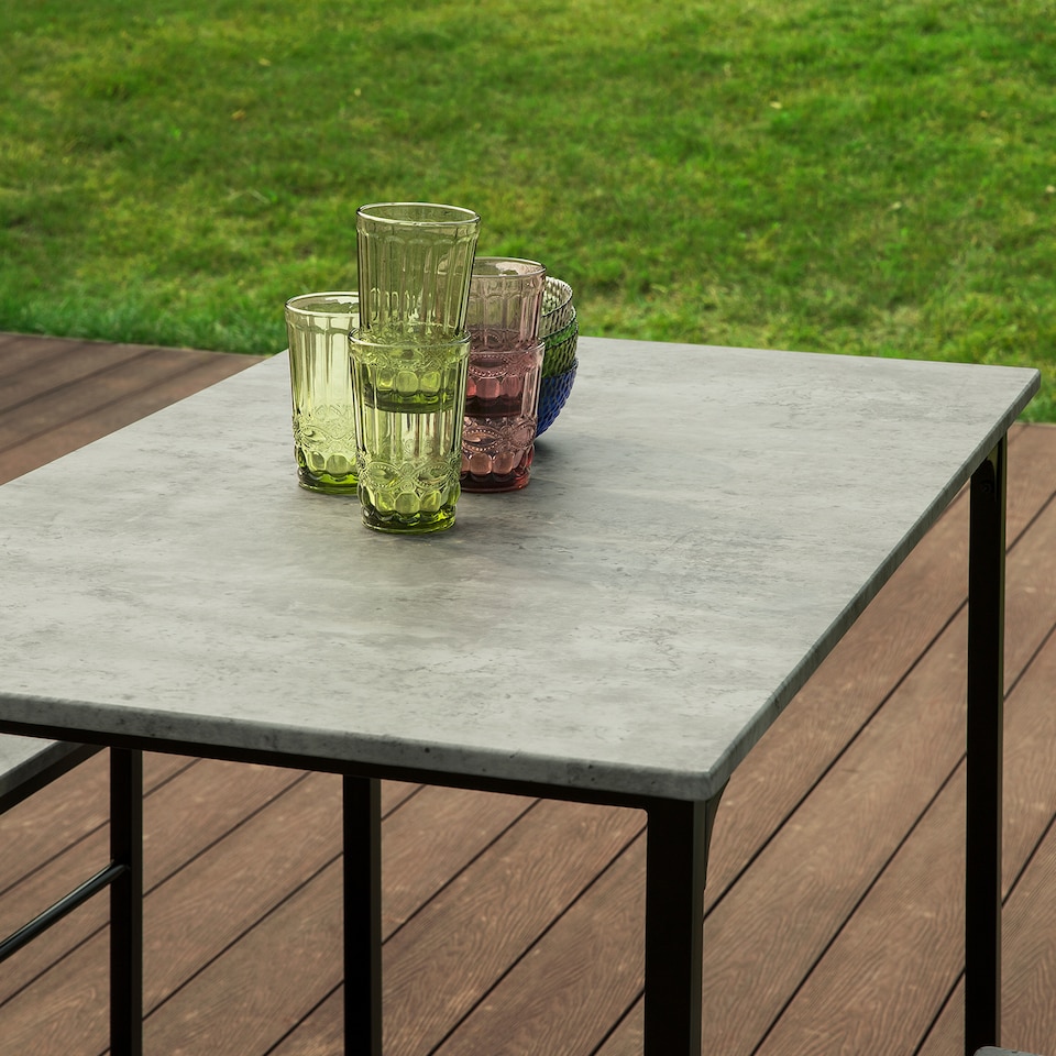 image 1 of SoBuy OGT11-HG,Industrial Dining Set Breakfast Bar Table and 4 Stools | Grey | Grey