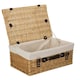 image 8 of 46cm Buff Wicker Picnic Basket with Lining Grey | Grey | One Size