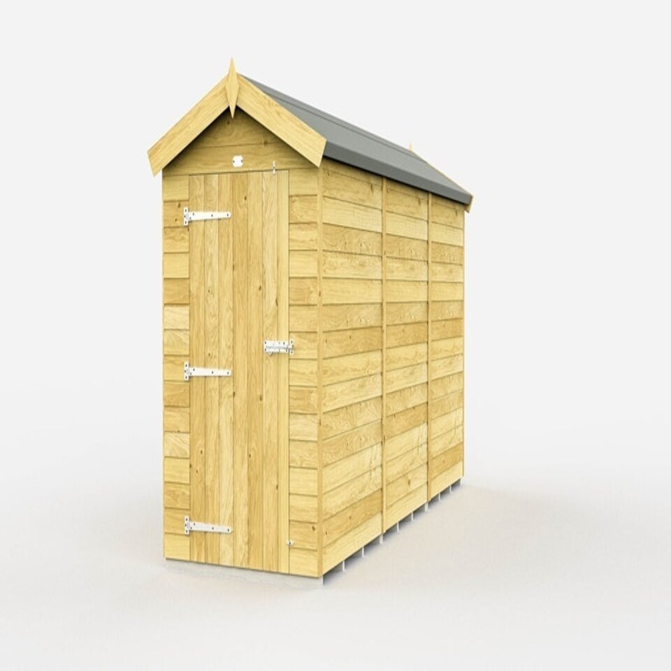 image 1 of 4 x 11 Feet Apex Shed - Single Door Without Windows - Wood - L329 x W118 x H217 cm Brown