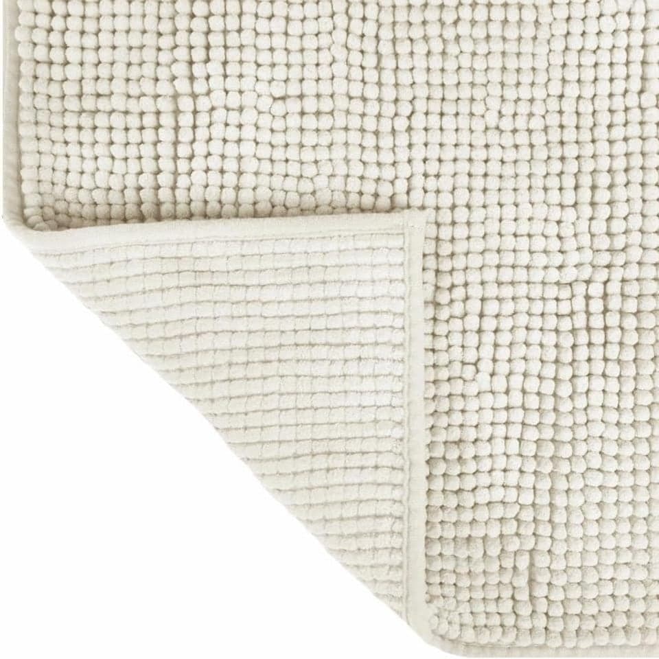 image 1 of Chenille Bobble Bath Mat Non-Slip 50 x 80cm - Cream