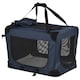 image 1 of PawHut Folding Pet Carrier Bag House W/ Cushion Storage, Dark Blue 60x41.5x41cm