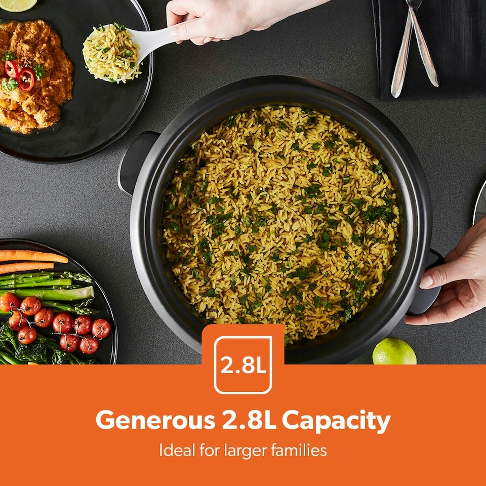 image 1 of GEEPAS 2.8L Rice Cooker Non Stick Pot Steamer 1000W Silver