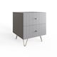 image 2 of Thalia Ribbed 2 Drawer Bedside Table Pair | Grey | Grey