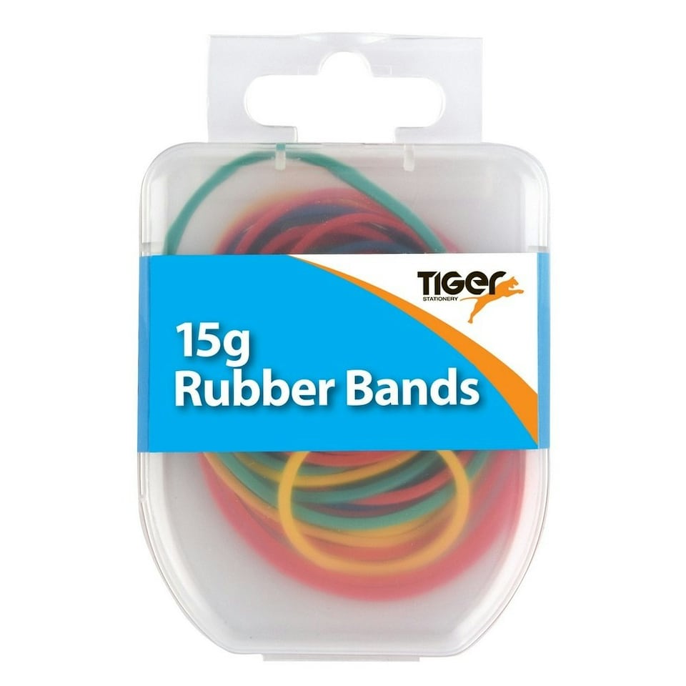 Tiger Stationery Essential Rubber Bands - Multicoloured - One Size