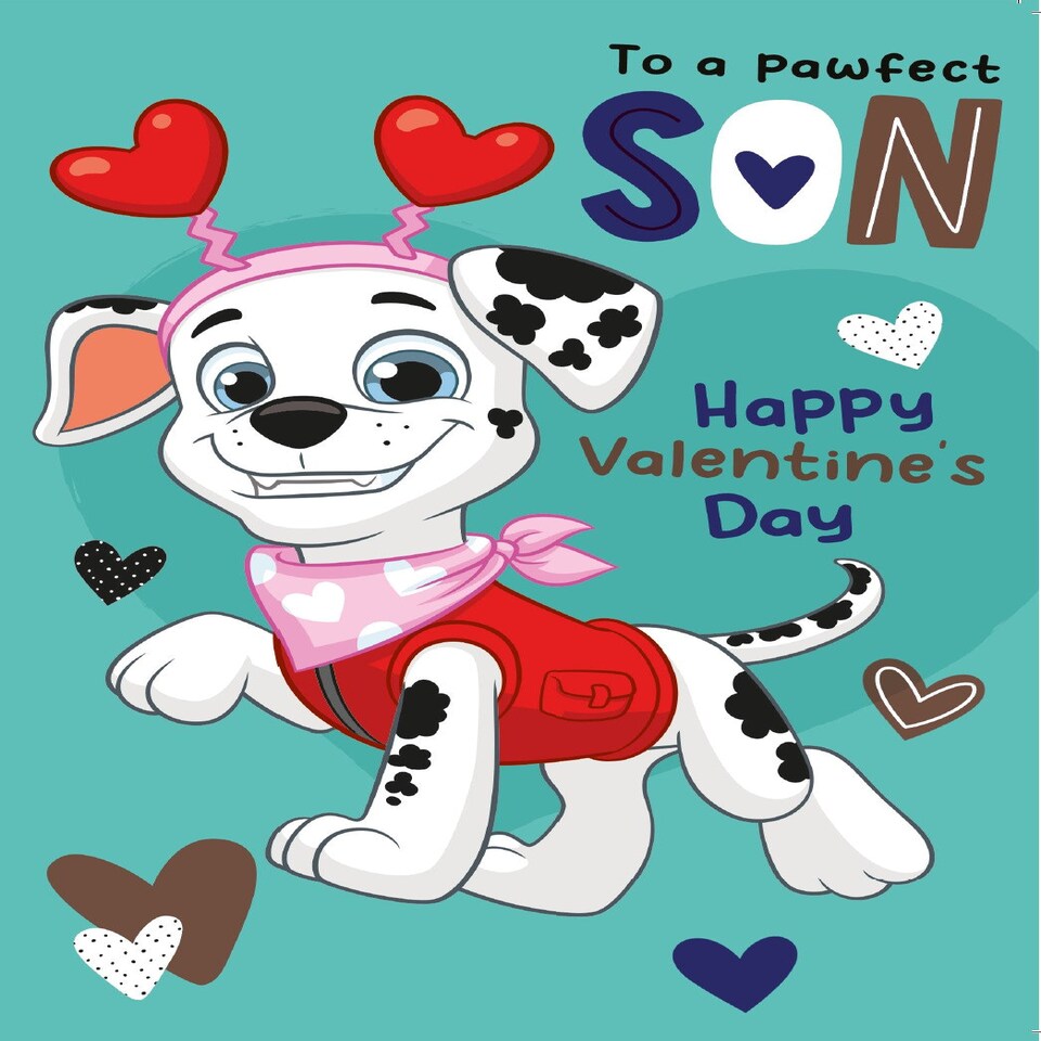 image 1 of Paw Patrol 'Pawfect Son' Valentine's Day Card