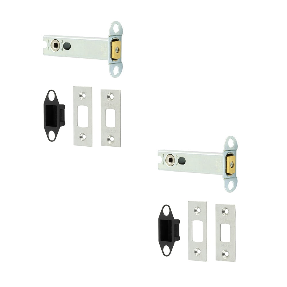 2 PACK High Security Heavy Duty Tubular Deadbolts in Satin Stainless Steel - Door Bolt