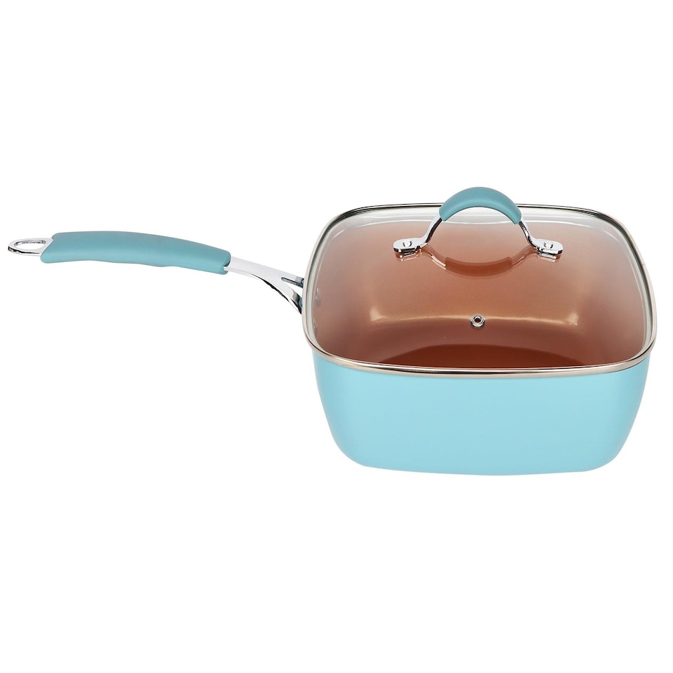 image 1 of Gr8 Home Blue and Copper Induction 19 Pcs Cookware Set Non Stick Pan Saucepan Bakeware