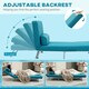 image 10 of HOMCOM Single Folding 5 Position Convertible Sleeper Chair Bed Blue Blue
