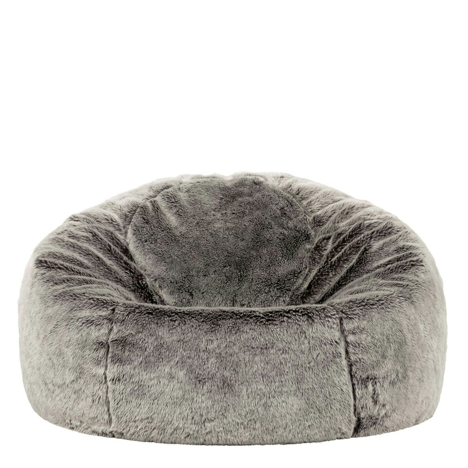 image 1 of icon Fluffy Giant Bean Bag Chair Adult Grey with Bean Bag Filling Grey | Grey