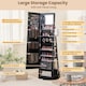 image 8 of COSTWAY 4 iN 1 Swivel Jewelry Cabinet Lockable Jewelry Armoire-Black