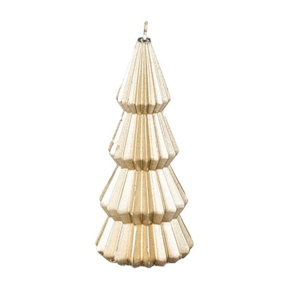 Metallic Gold Christmas Tree Candle 17cm