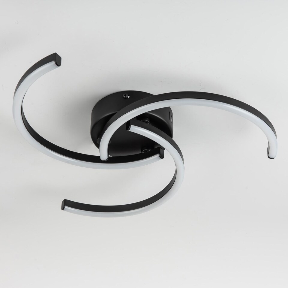 image 1 of Curve - Black LED Flush Ceiling Light | Black | 1