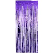 Bright Purple Foil Door Curtain Backdrop 1.9m x 99cm - Pack of 3