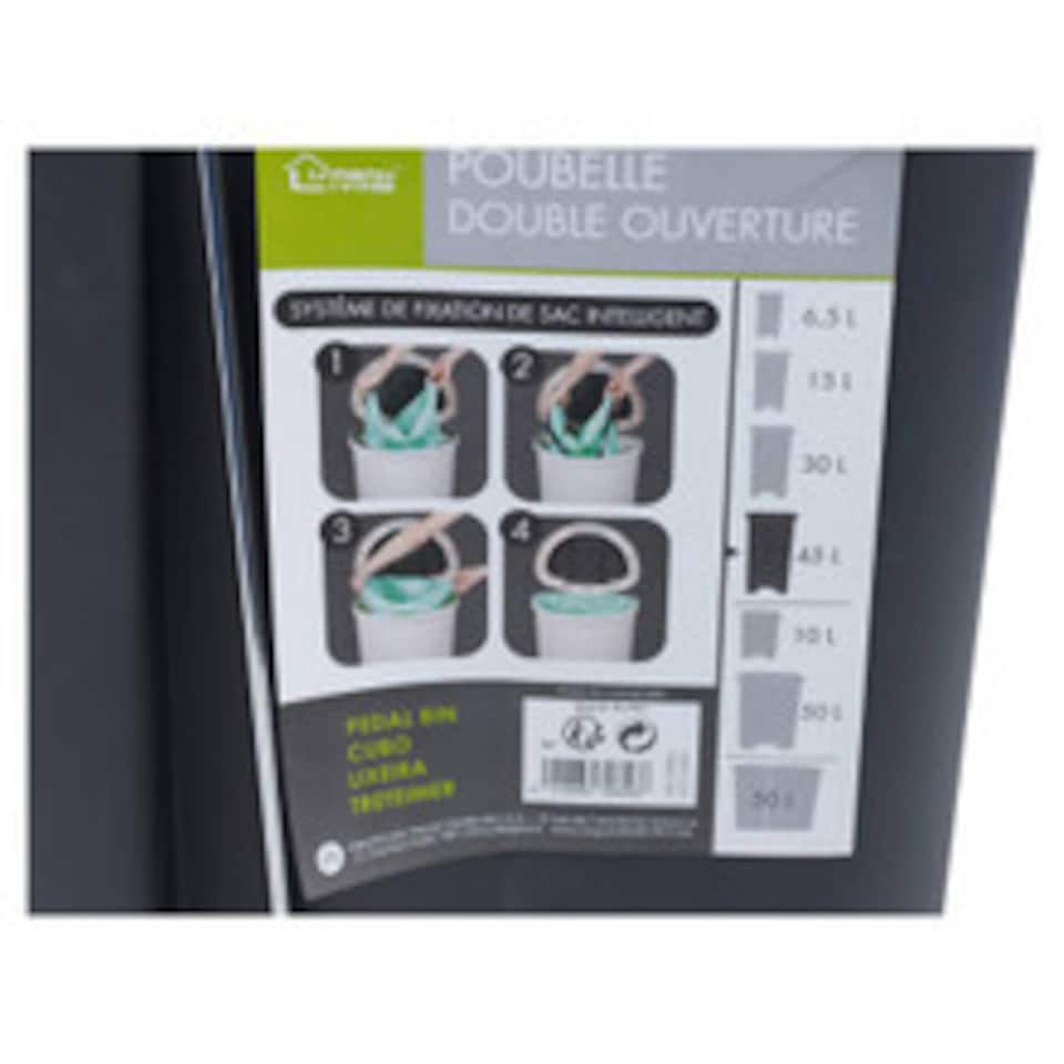 image 1 of Easy Open Plastic Kitchen Pedal Bin | Black | 45L | 1