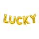 image 1 of Unique Party Lucky Foil Balloon Banner Kit - Gold - One Size