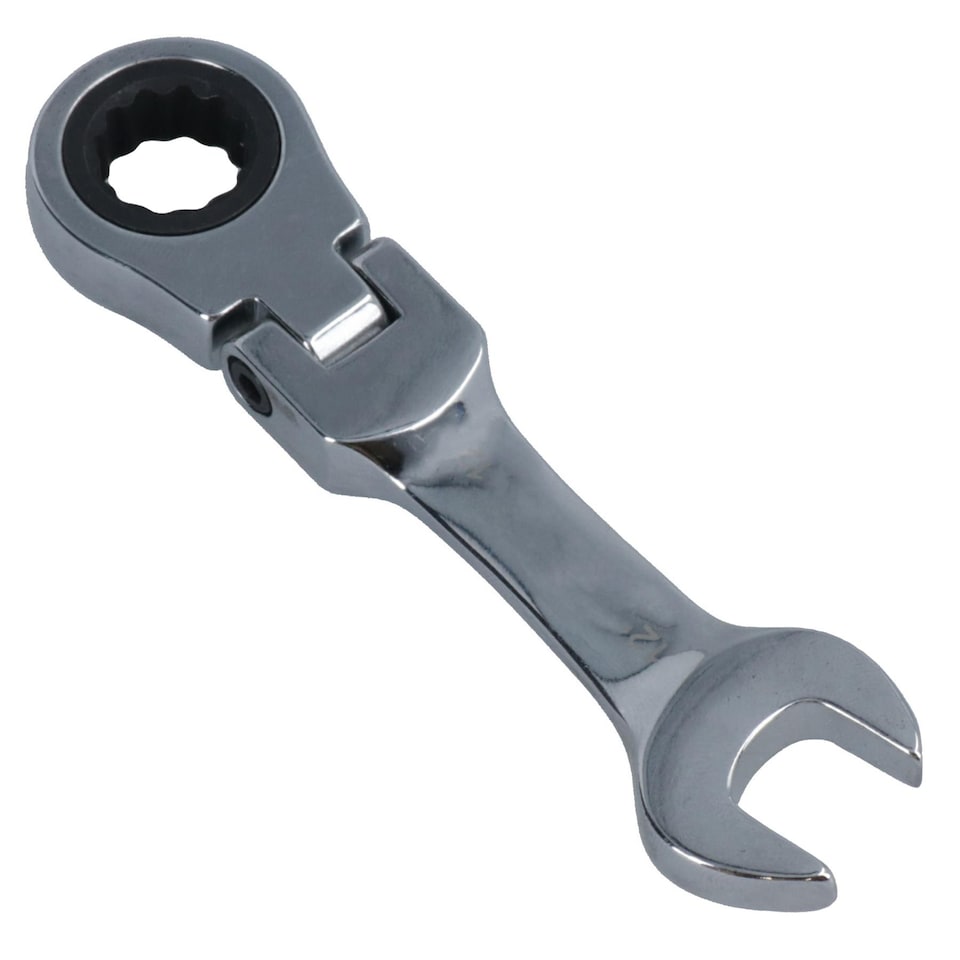 image 1 of 12mm Stubby Flexi Ratchet Combination Spanner Metric Wrench 72 Teeth SPN17