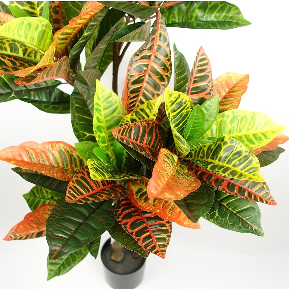image 1 of 140cm Artificial Codiaeum Tree with 179 Leaves | Green | 4ft