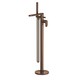 image 1 of Balterley Modern Freestanding Round Bath Shower Mixer Tap with Fluted Lever Handle and Kit | Brown | Brushed Bronze