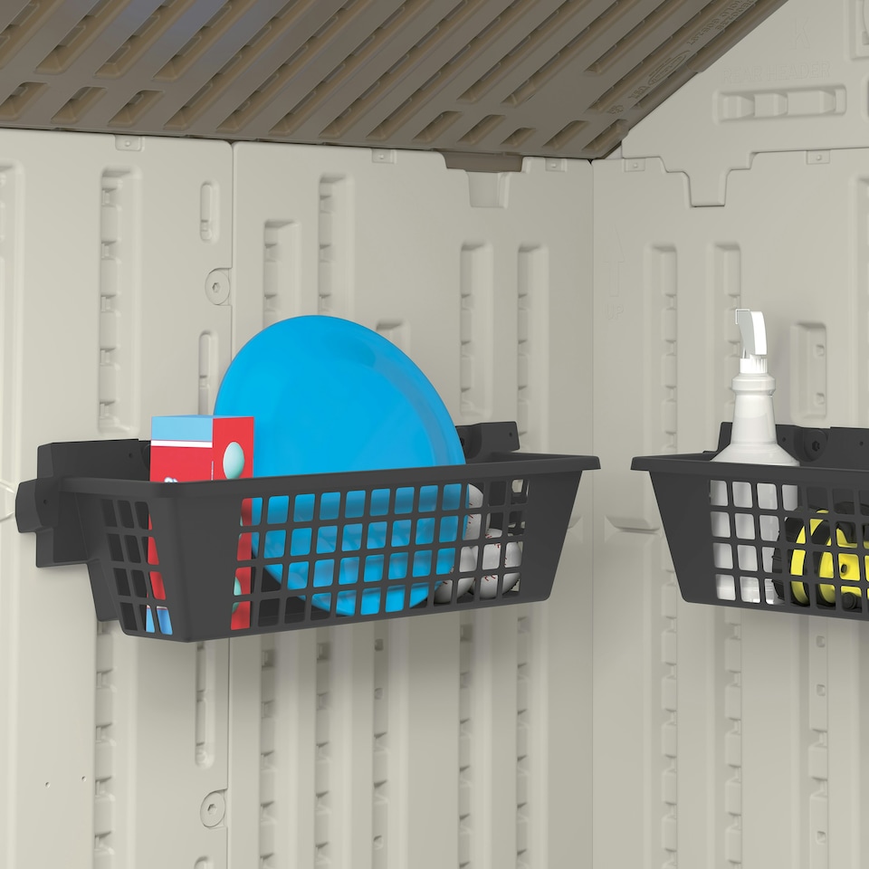 image 1 of Suncast Basket Storage Set - Pack of 2 Black