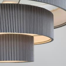 ValueLights Modern 4 Tier Dark Grey Fabric Ceiling Pendant Light Shade