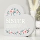 image 2 of Personalised Floral Free Standing Heart Ornament
