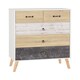 image 1 of Nordic 3+2 Drawer Chest - L40 x W76.5 x H101 cm - White/Distressed Effect
