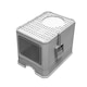 image 3 of Living and Home Enclosed Cat Litter Box | Grey