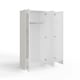 image 4 of FWStyle Chilton 3 Door Wardrobe With Mirror - White Gloss Front White
