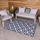 image 4 of Charles Bentley Blue Patterned Weatherproof Rug 120x170cm