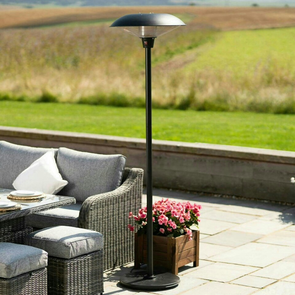 image 1 of Free Standing Halogen Patio Heater Black 2.1kW IP44
