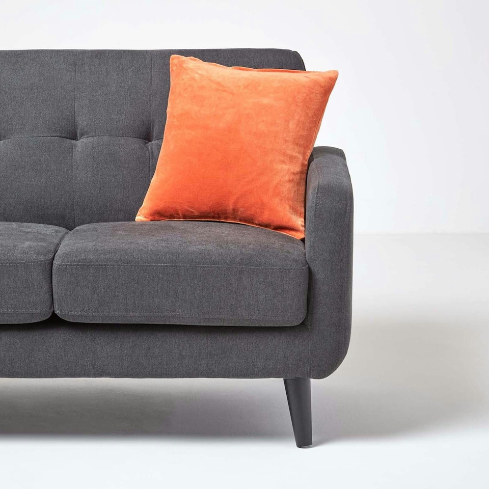 image 1 of Homescapes Burnt Orange Velvet Cushion Cover - 60 x 60 cm | Orange | 60 x 60 cm | 1