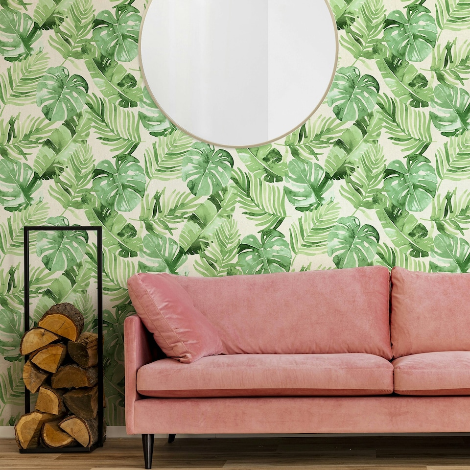 image 1 of NuWallpaper NU3670 Tortola Peel & Stick Wallpaper, Green Multi
