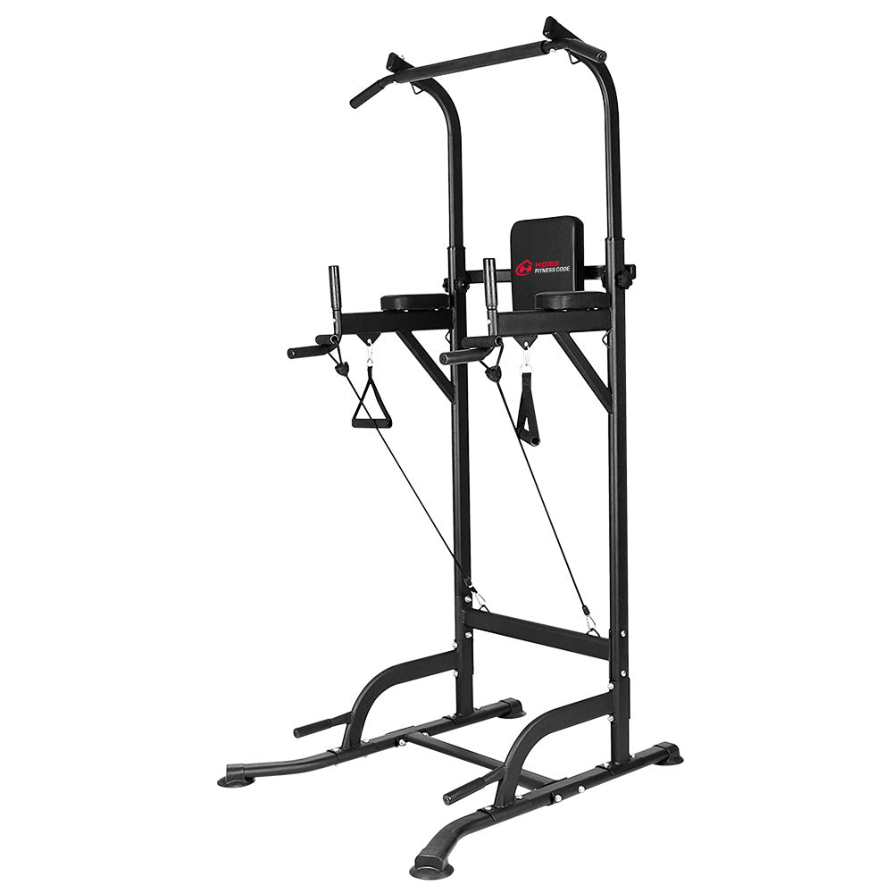 Homefitnesscode Power Tower A1 Pull Up Dip Station With Resistance Bands