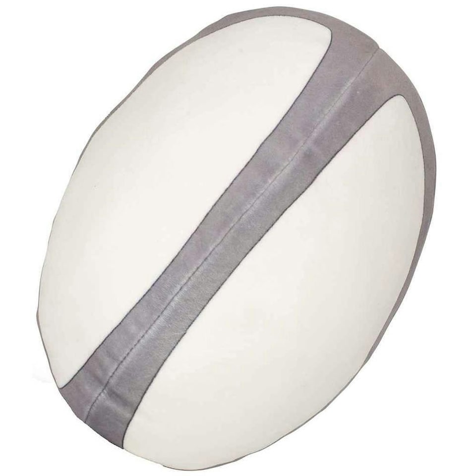image 1 of Mumbles Zippie Rugby Ball Plush Toy - White/Grey - One Size