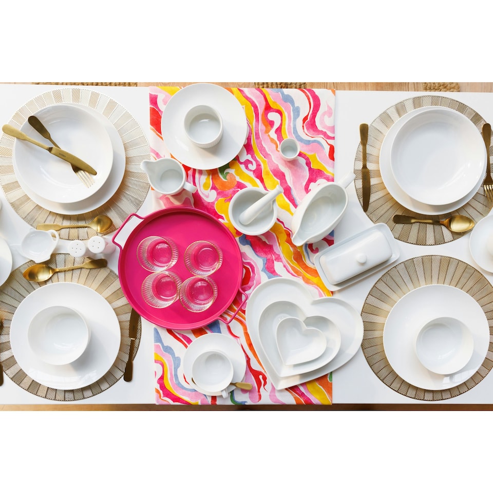 image 1 of Mikasa Serving Platter White Porcelain Heart Shaped 30cm