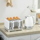 image 2 of HOMCOM 1.7L 3000W Quick Boil Kettle and 4 Slice Toaster Set Crumb Tray White