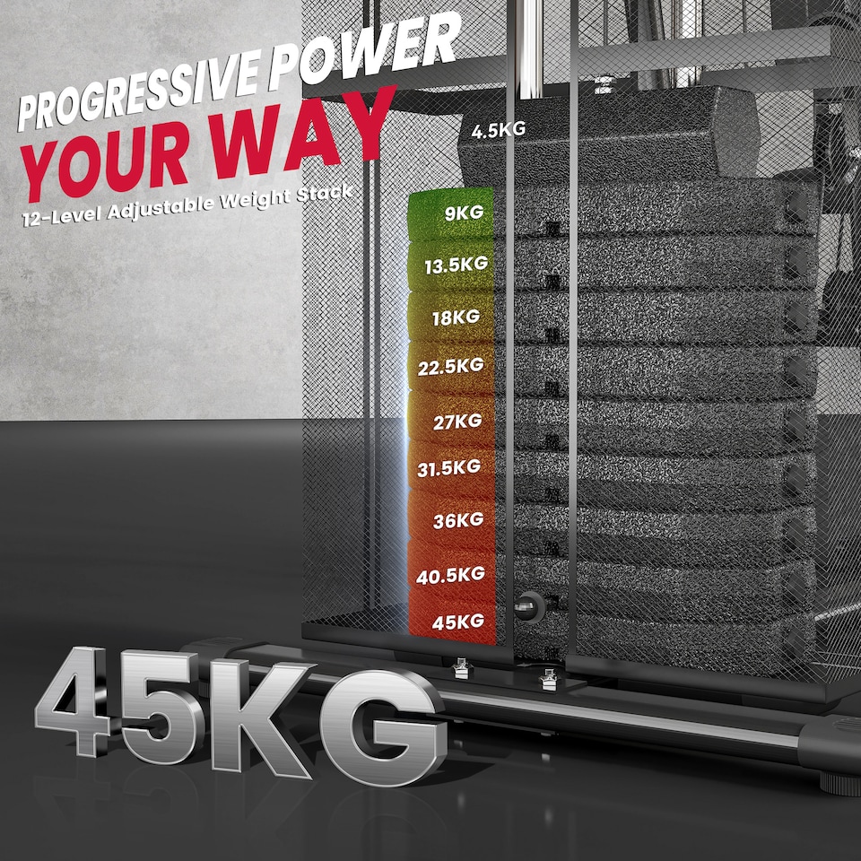 image 1 of HOMCOM Multifunction Home Gym Weight Training Station Machine Black