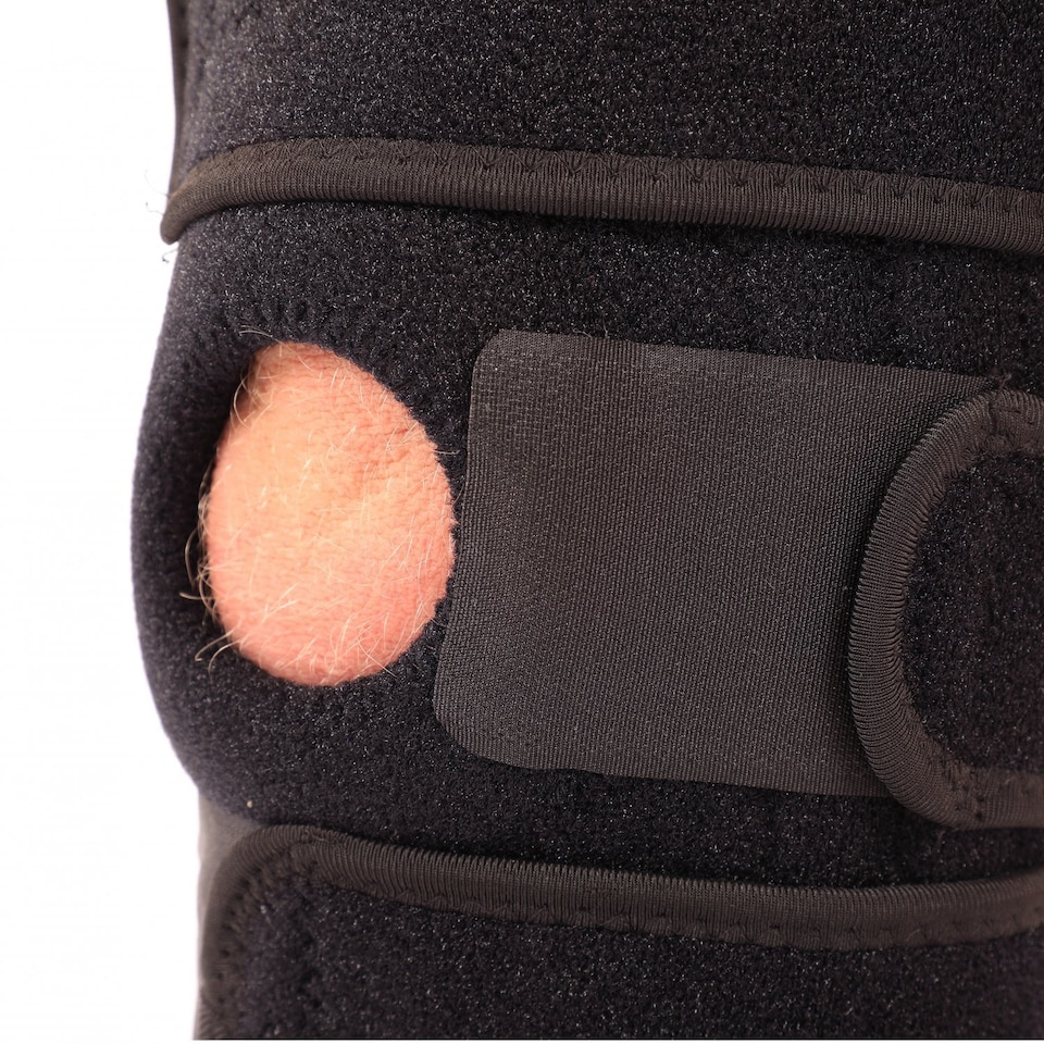 image 1 of Adjustable Knee Support Open-Patella Compression Brace Sleeve | Black