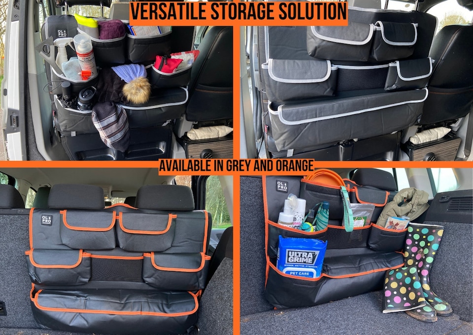 image 1 of Rear Double Seat Storage Organiser - Orange