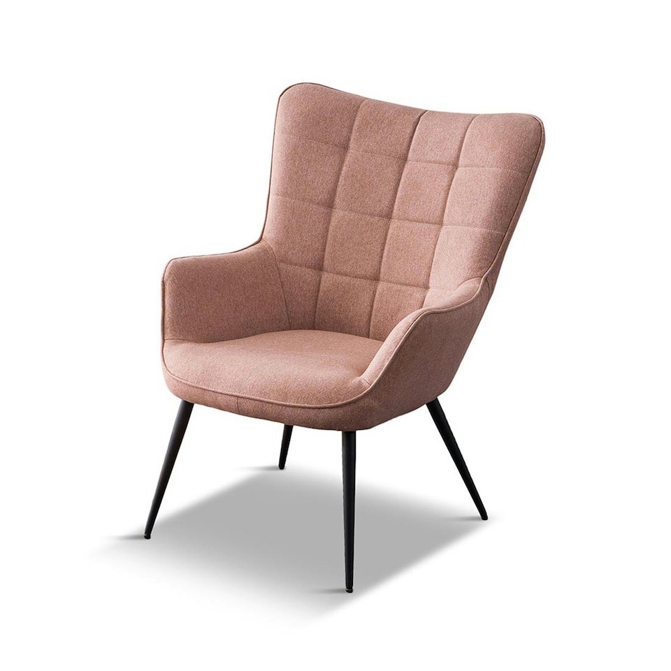 image 1 of Vera Fabric Occasional Living Room Modern Accent Chair (Pink)