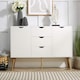 image 3 of Sideboard Storage Cabinet With Drawers Cupboard Solid Wood Legs | White