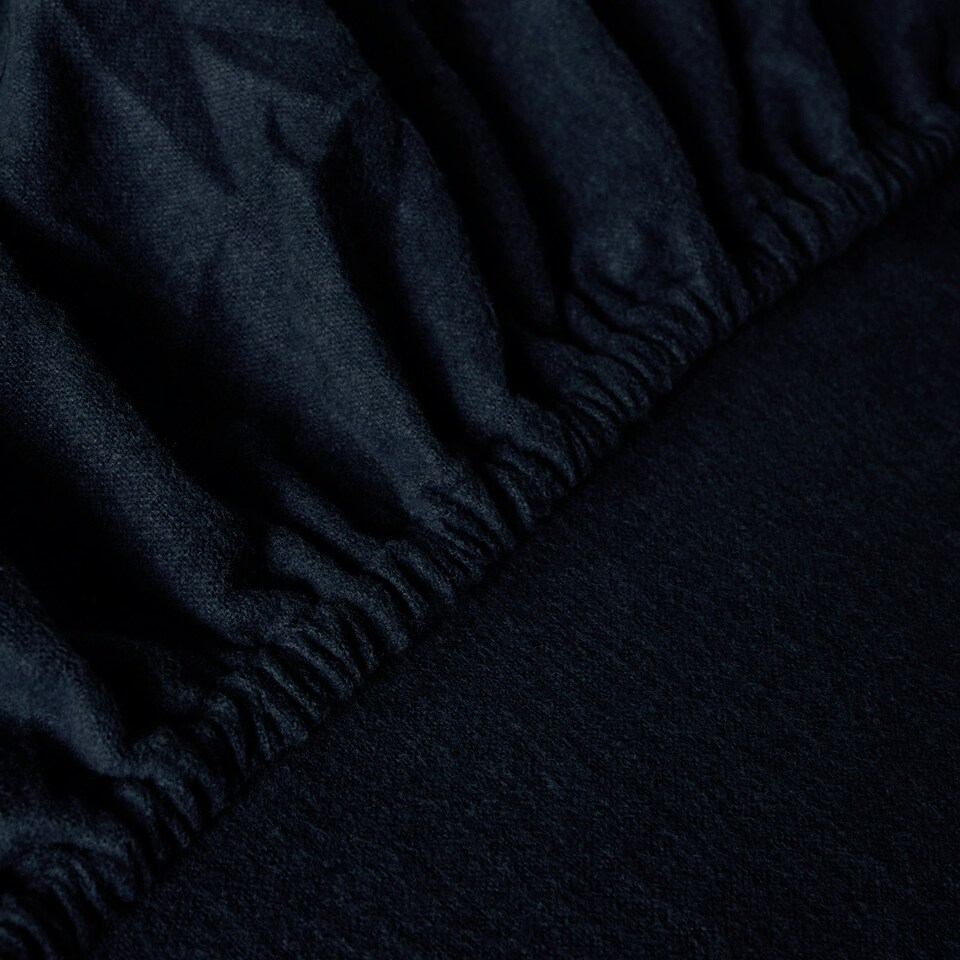 image 1 of OHS 100% Brushed Cotton Soft Cosy Warm Fleece 25cm Deep Elasticated Fitted Sheet Blue | Navy | Super King