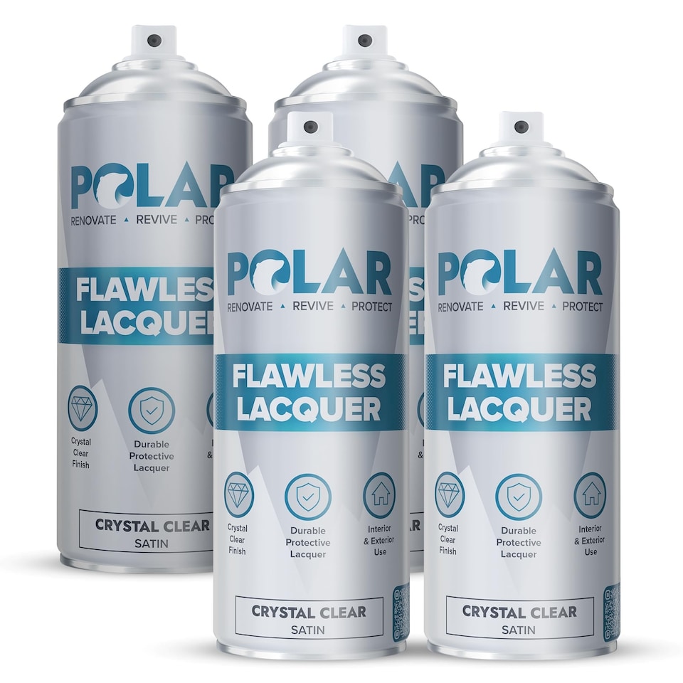 image 1 of Polar Flawless Lacquer Spray Satin Finish Durable & Protective Topcoat | Clear | Clear Satin | 400 ml | 4