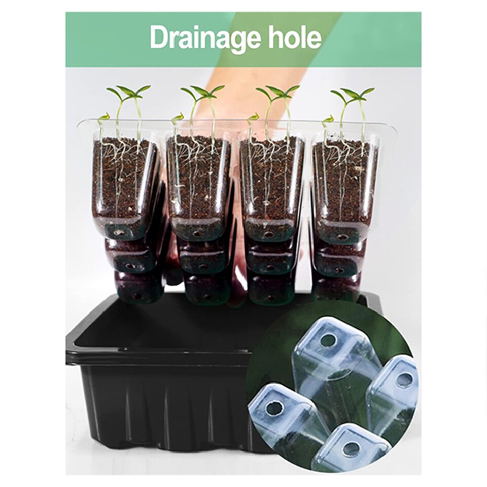 image 1 of 6 Packs Seed Trays with Clear Lids Seed Propagator Set Garden
