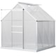 image 9 of Outsunny Polycarbonate Walk-in Garden Greenhouse w/ Sliding Door Silver Tone