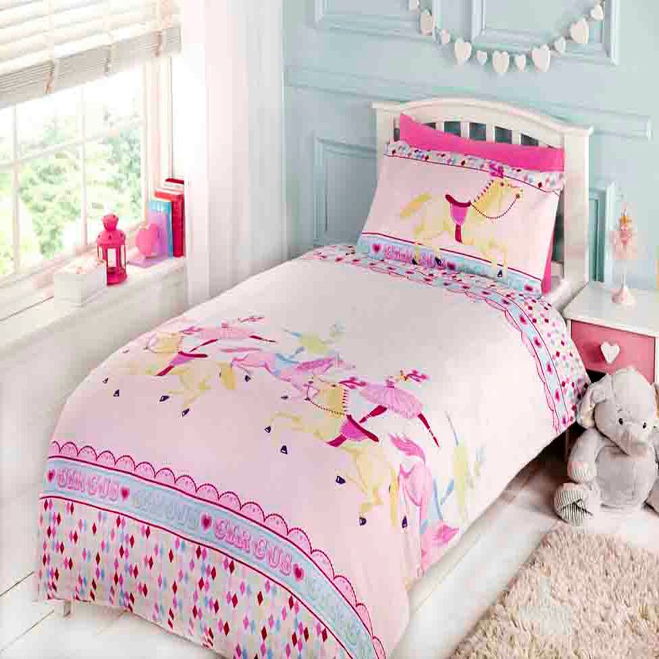 Show Time Polycotton Kids Duvet Cover Set with Pillowcase Multi | Double